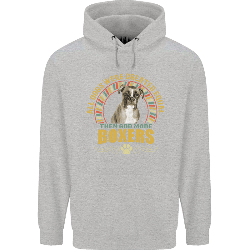 A Boxer Dog Mens 80% Cotton Hoodie Sports Grey