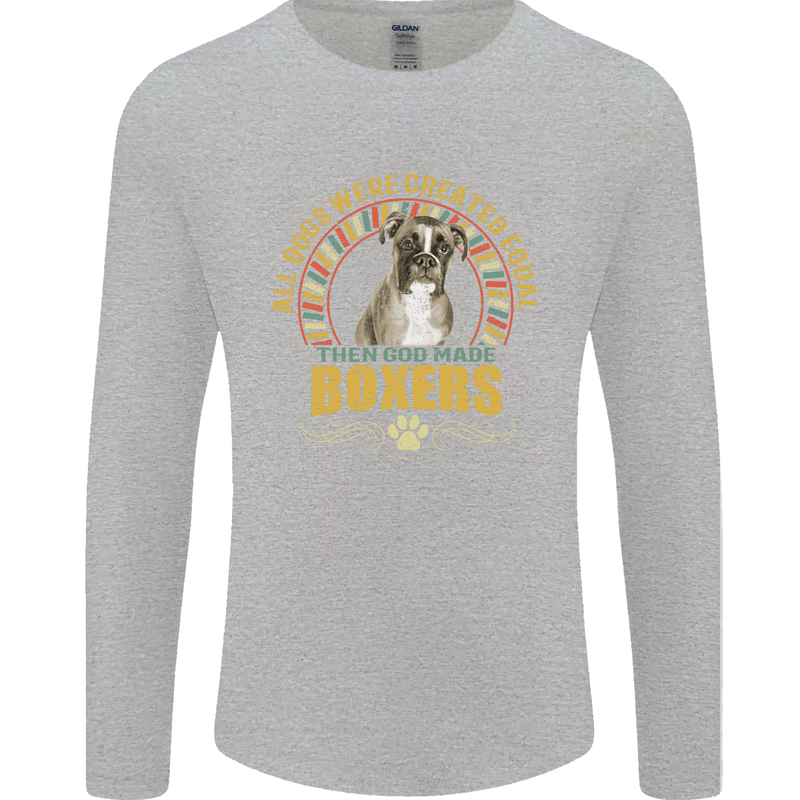 A Boxer Dog Mens Long Sleeve T-Shirt Sports Grey
