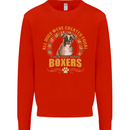 A Boxer Dog Mens Sweatshirt Jumper Bright Red