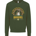A Boxer Dog Mens Sweatshirt Jumper Forest Green