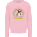 A Boxer Dog Mens Sweatshirt Jumper Light Pink