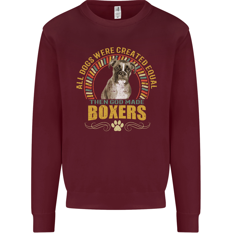 A Boxer Dog Mens Sweatshirt Jumper Maroon