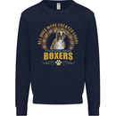 A Boxer Dog Mens Sweatshirt Jumper Navy Blue