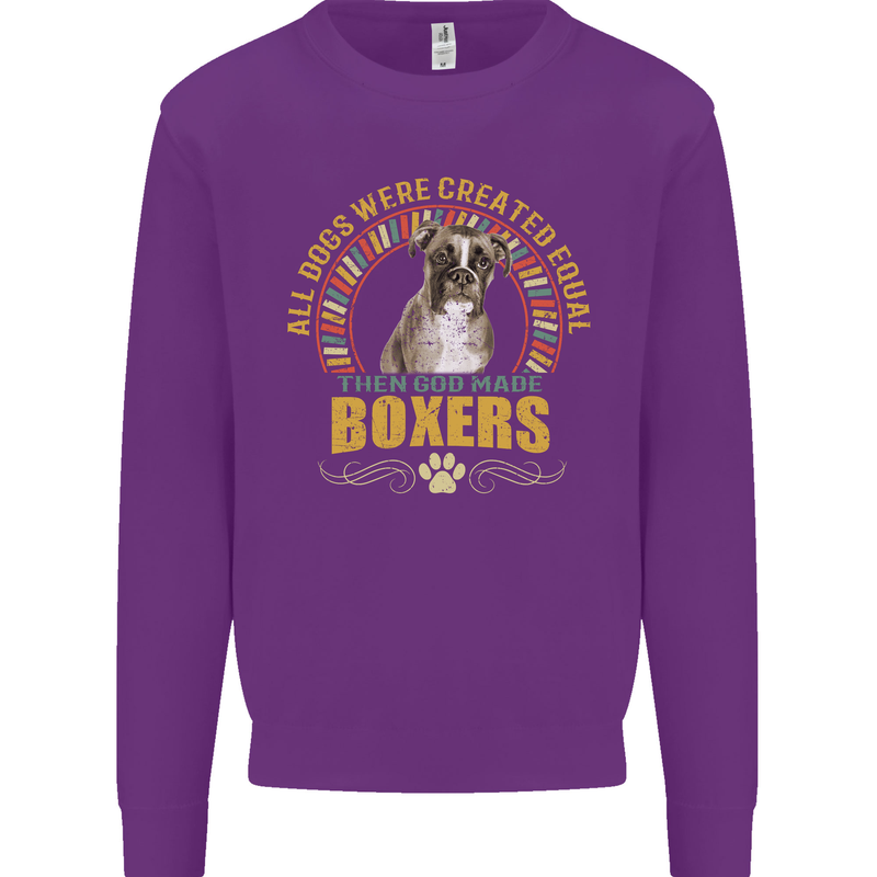 A Boxer Dog Mens Sweatshirt Jumper Purple