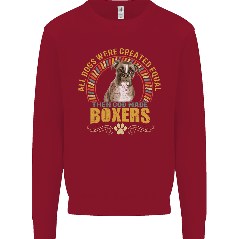 A Boxer Dog Mens Sweatshirt Jumper Red
