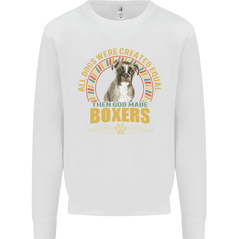A Boxer Dog Mens Sweatshirt Jumper White