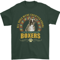 A Boxer Dog Mens T-Shirt 100% Cotton Forest Green