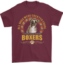A Boxer Dog Mens T-Shirt 100% Cotton Maroon