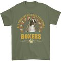 A Boxer Dog Mens T-Shirt 100% Cotton Military Green