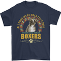A Boxer Dog Mens T-Shirt 100% Cotton Navy Blue