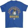A Boxer Dog Mens T-Shirt 100% Cotton Royal Blue