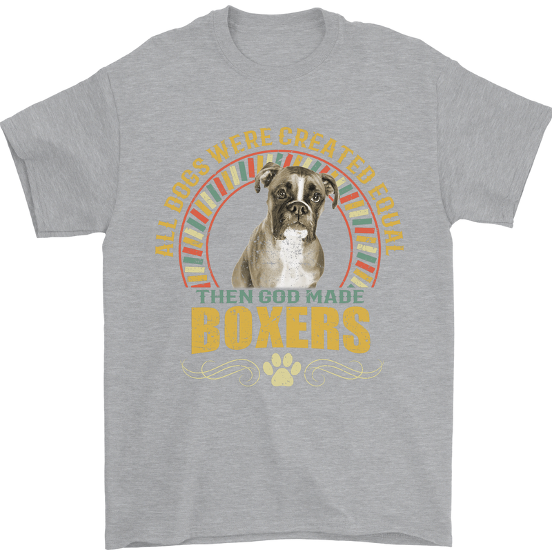 A Boxer Dog Mens T-Shirt 100% Cotton Sports Grey