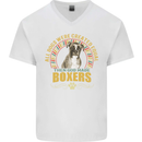 A Boxer Dog Mens V-Neck Cotton T-Shirt White