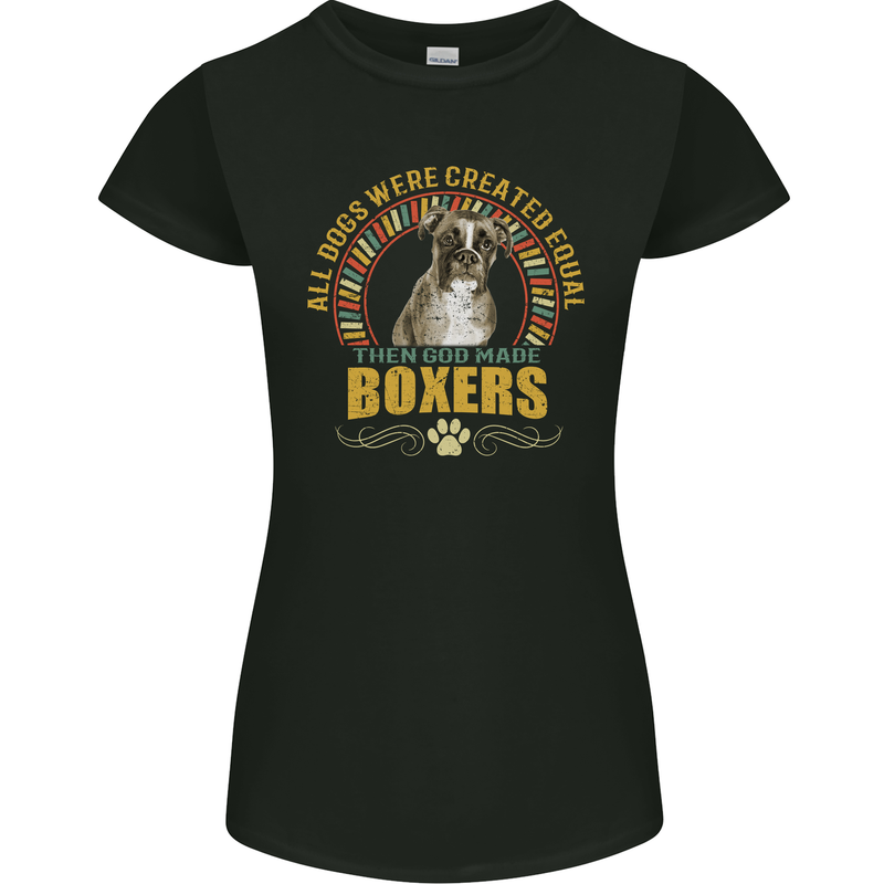 A Boxer Dog Womens Petite Cut T-Shirt Black
