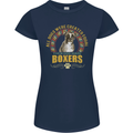 A Boxer Dog Womens Petite Cut T-Shirt Navy Blue