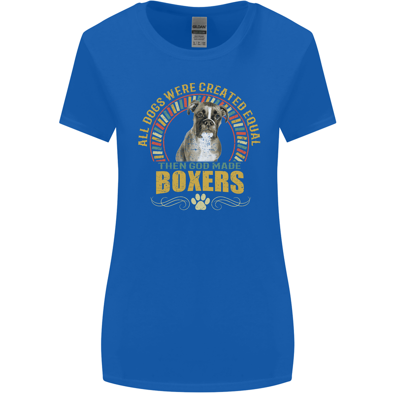 A Boxer Dog Womens Wider Cut T-Shirt Royal Blue