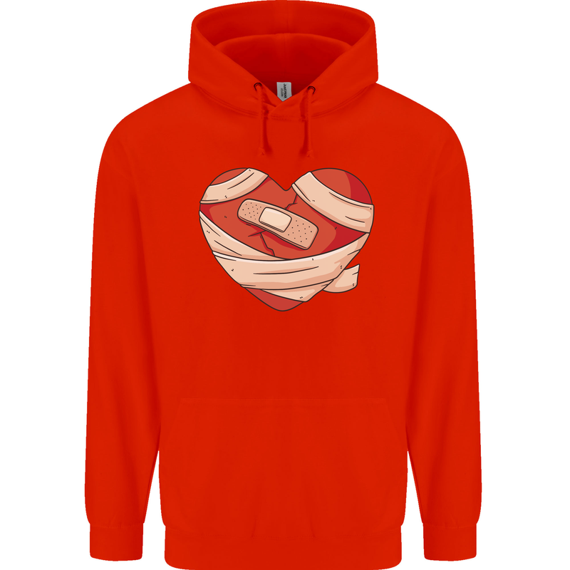 A Broken Heart Anti Valentines Day Single Childrens Kids Hoodie Bright Red