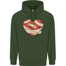 A Broken Heart Anti Valentines Day Single Childrens Kids Hoodie Forest Green