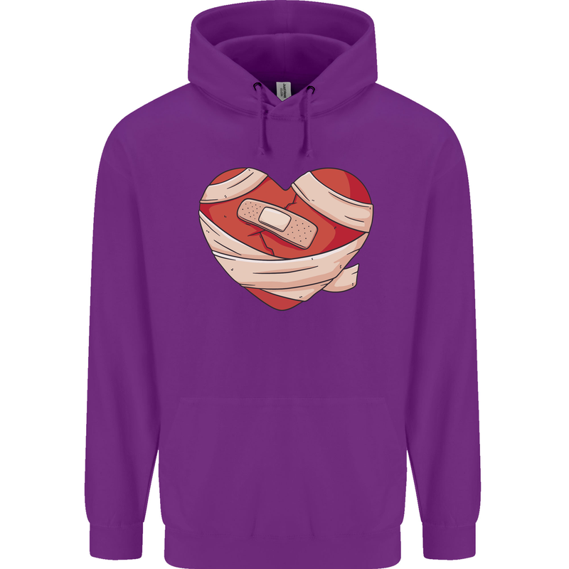 A Broken Heart Anti Valentines Day Single Childrens Kids Hoodie Purple