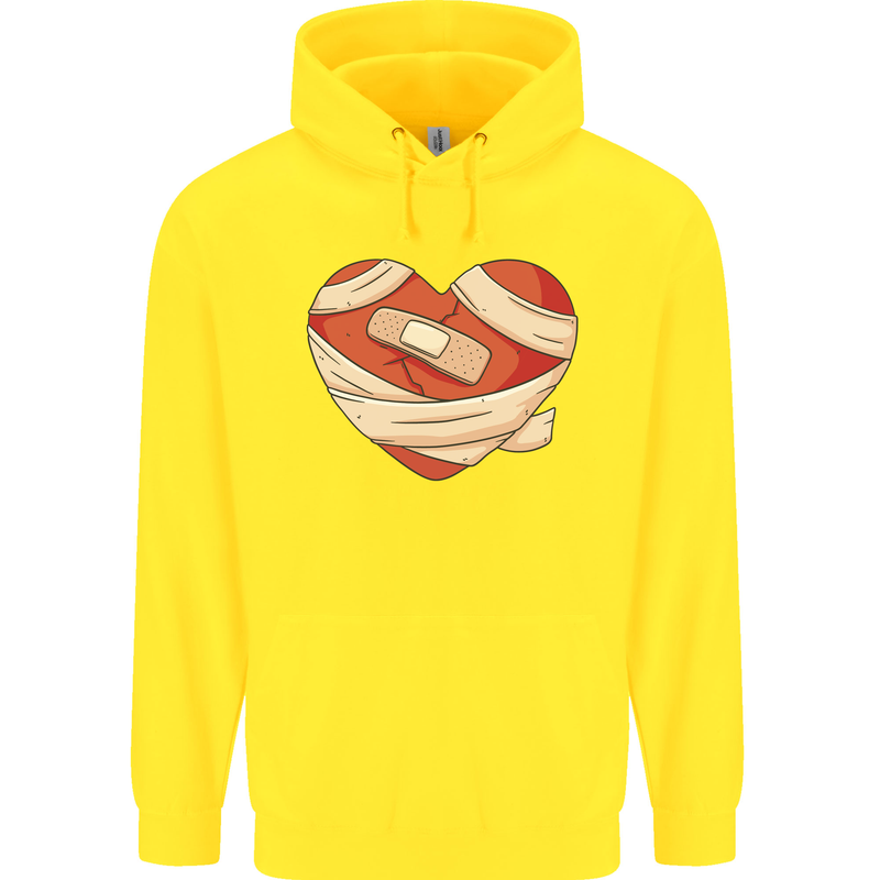 A Broken Heart Anti Valentines Day Single Childrens Kids Hoodie Yellow