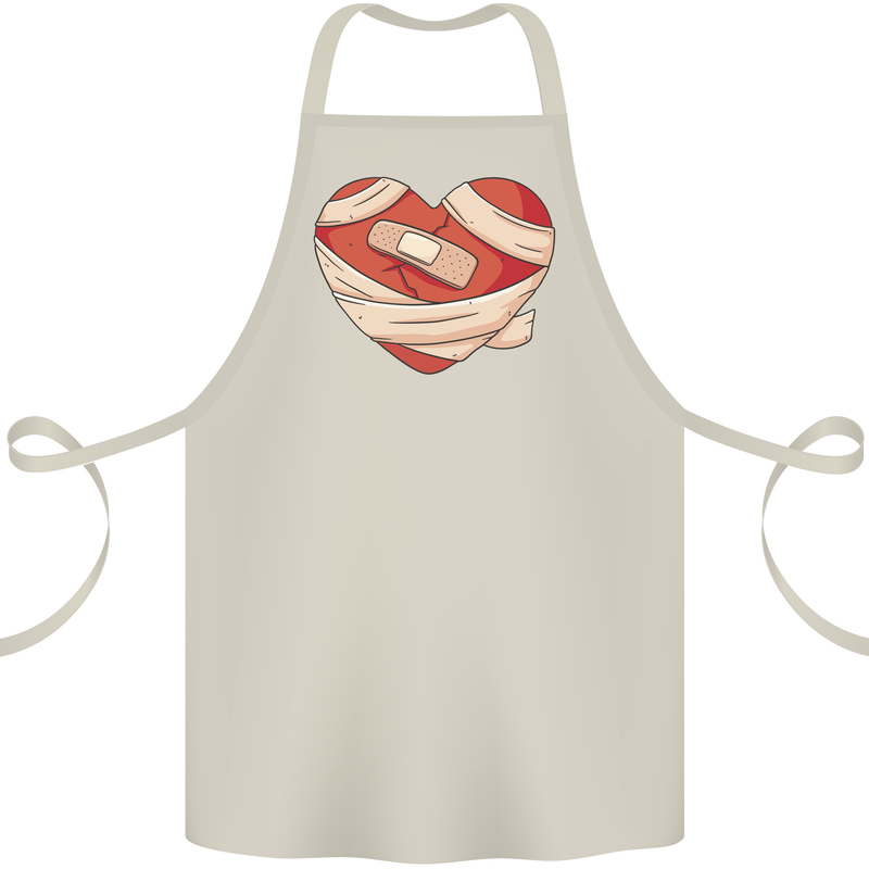 A Broken Heart Anti Valentines Day Single Cotton Apron 100% Organic Natural