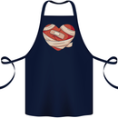 A Broken Heart Anti Valentines Day Single Cotton Apron 100% Organic Navy Blue