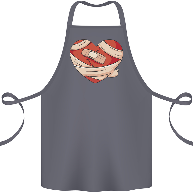 A Broken Heart Anti Valentines Day Single Cotton Apron 100% Organic Steel