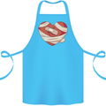 A Broken Heart Anti Valentines Day Single Cotton Apron 100% Organic Turquoise