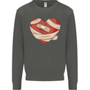 A Broken Heart Anti Valentines Day Single Kids Sweatshirt Jumper Storm Grey