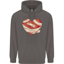 A Broken Heart Anti Valentines Day Single Mens 80% Cotton Hoodie Charcoal