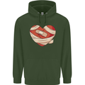 A Broken Heart Anti Valentines Day Single Mens 80% Cotton Hoodie Forest Green