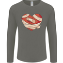 A Broken Heart Anti Valentines Day Single Mens Long Sleeve T-Shirt Charcoal