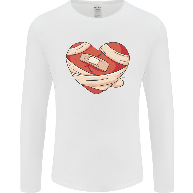 A Broken Heart Anti Valentines Day Single Mens Long Sleeve T-Shirt White