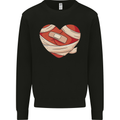 A Broken Heart Anti Valentines Day Single Mens Sweatshirt Jumper Black