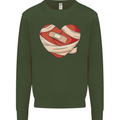 A Broken Heart Anti Valentines Day Single Mens Sweatshirt Jumper Forest Green