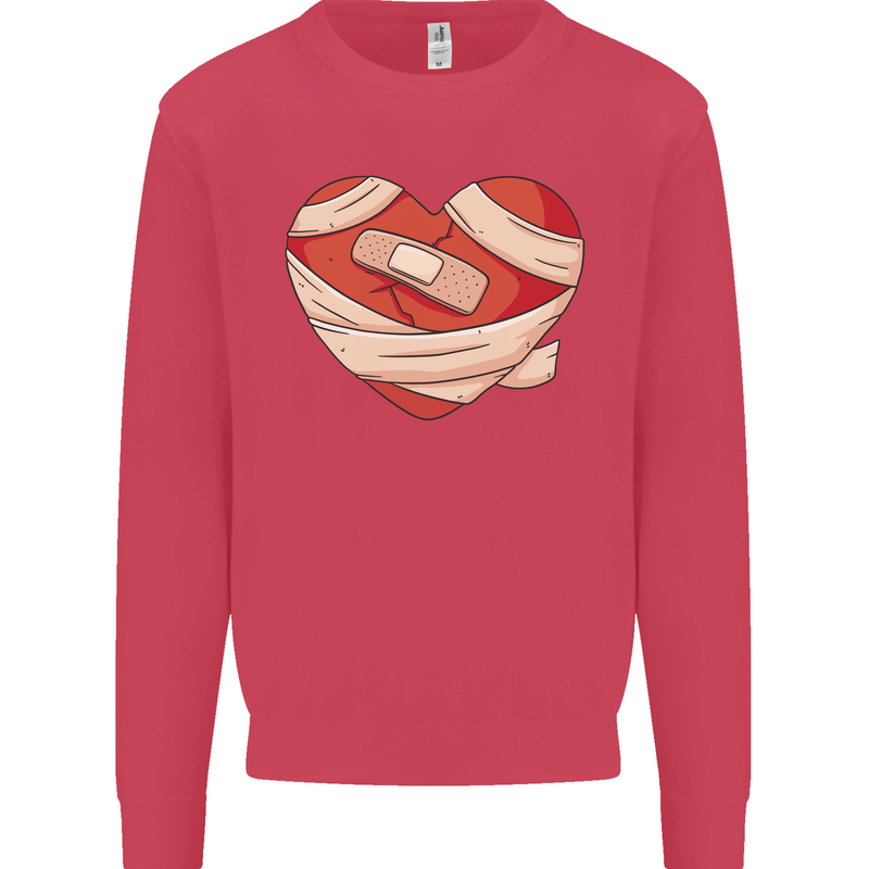 A Broken Heart Anti Valentines Day Single Mens Sweatshirt Jumper Heliconia