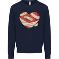 A Broken Heart Anti Valentines Day Single Mens Sweatshirt Jumper Navy Blue