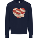 A Broken Heart Anti Valentines Day Single Mens Sweatshirt Jumper Navy Blue