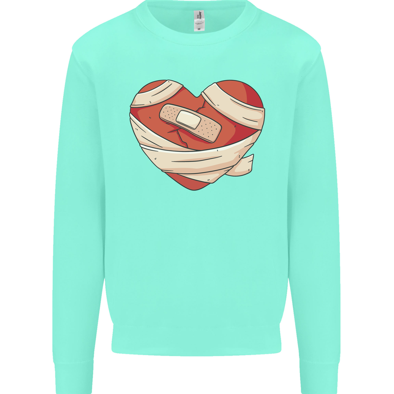 A Broken Heart Anti Valentines Day Single Mens Sweatshirt Jumper Peppermint