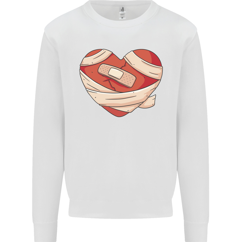 A Broken Heart Anti Valentines Day Single Mens Sweatshirt Jumper White