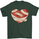 A Broken Heart Anti Valentines Day Single Mens T-Shirt 100% Cotton Forest Green