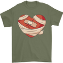 A Broken Heart Anti Valentines Day Single Mens T-Shirt 100% Cotton Military Green
