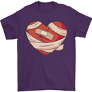 A Broken Heart Anti Valentines Day Single Mens T-Shirt 100% Cotton Purple