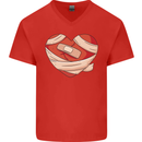 A Broken Heart Anti Valentines Day Single Mens V-Neck Cotton T-Shirt Red