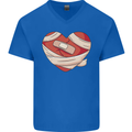 A Broken Heart Anti Valentines Day Single Mens V-Neck Cotton T-Shirt Royal Blue