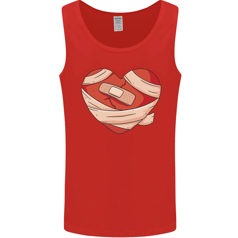 A Broken Heart Anti Valentines Day Single Mens Vest Tank Top Red
