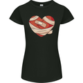 A Broken Heart Anti Valentines Day Single Womens Petite Cut T-Shirt Black