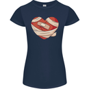 A Broken Heart Anti Valentines Day Single Womens Petite Cut T-Shirt Navy Blue