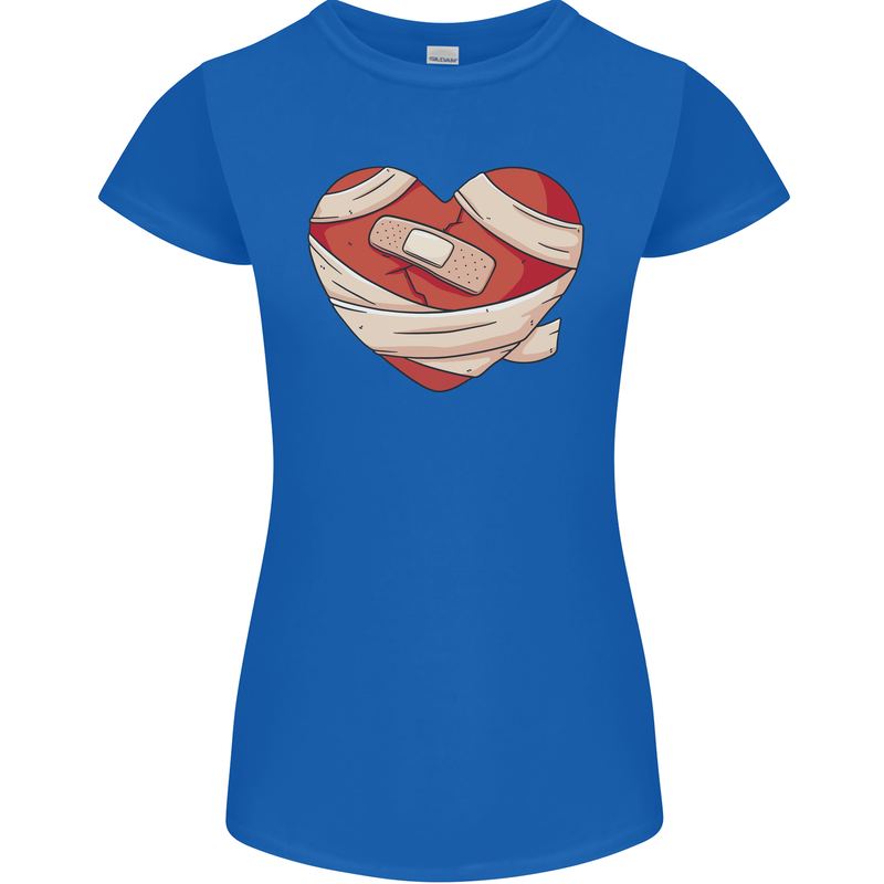 A Broken Heart Anti Valentines Day Single Womens Petite Cut T-Shirt Royal Blue