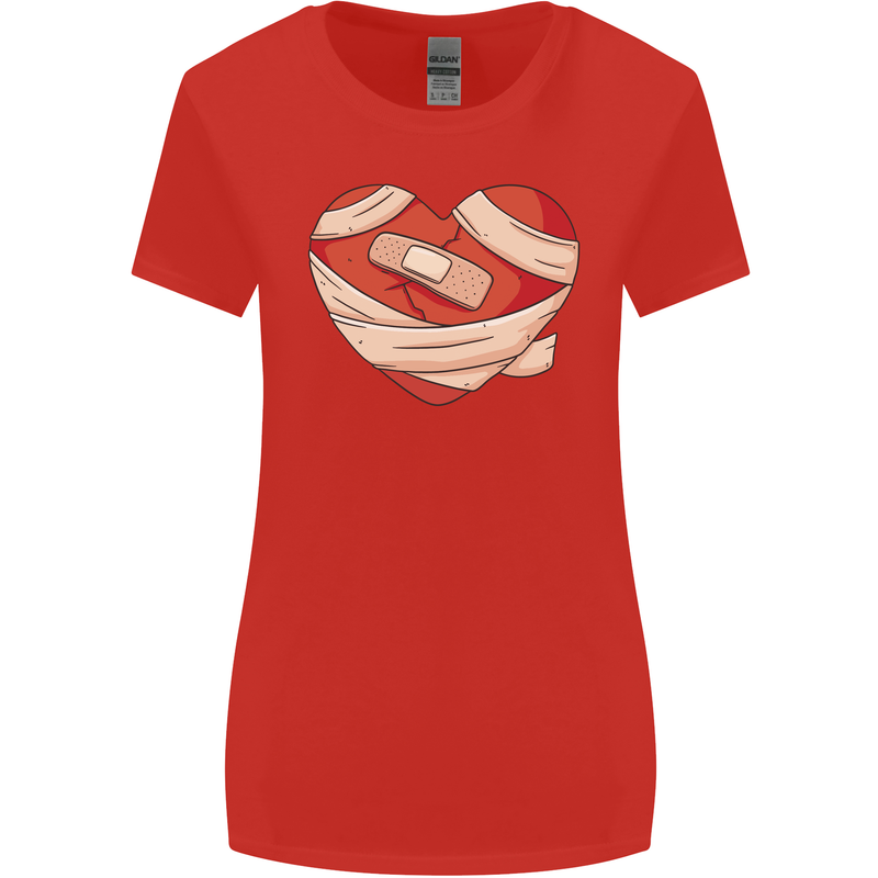 A Broken Heart Anti Valentines Day Single Womens Wider Cut T-Shirt Red